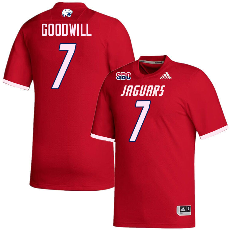 #7 Ty Goodwill South Alabama Jaguars Jerseys,College Football Uniforms,Apparels Stitched-Red